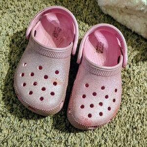 CROCS Sparkly Pink Kids Water Shoes